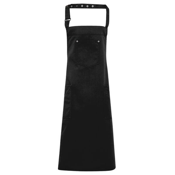 Cotton Chino Bib Apron with Pocket Thumbnail