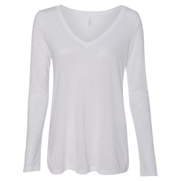 Women's Flowy Long Sleeve V-Neck Tee Thumbnail